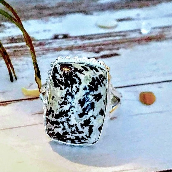 Wyoming Medicine Bow Plume Agate Sterling Silver Ring - Picture 2 of 6